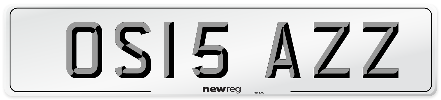 OS15 AZZ Number Plate from New Reg